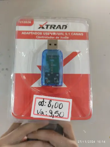 ADAPTADOR XTRAD USB AUX SOM 5.1 VIRTUAL